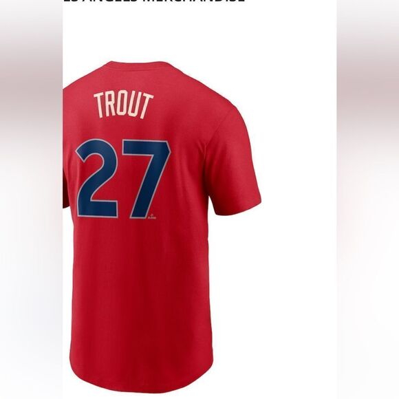 Nike‎ MikeTrout 27 Angels Nike 2022 T-Shirt - Red SZ L NWT IN PACKAGING - Picture 3 of 5